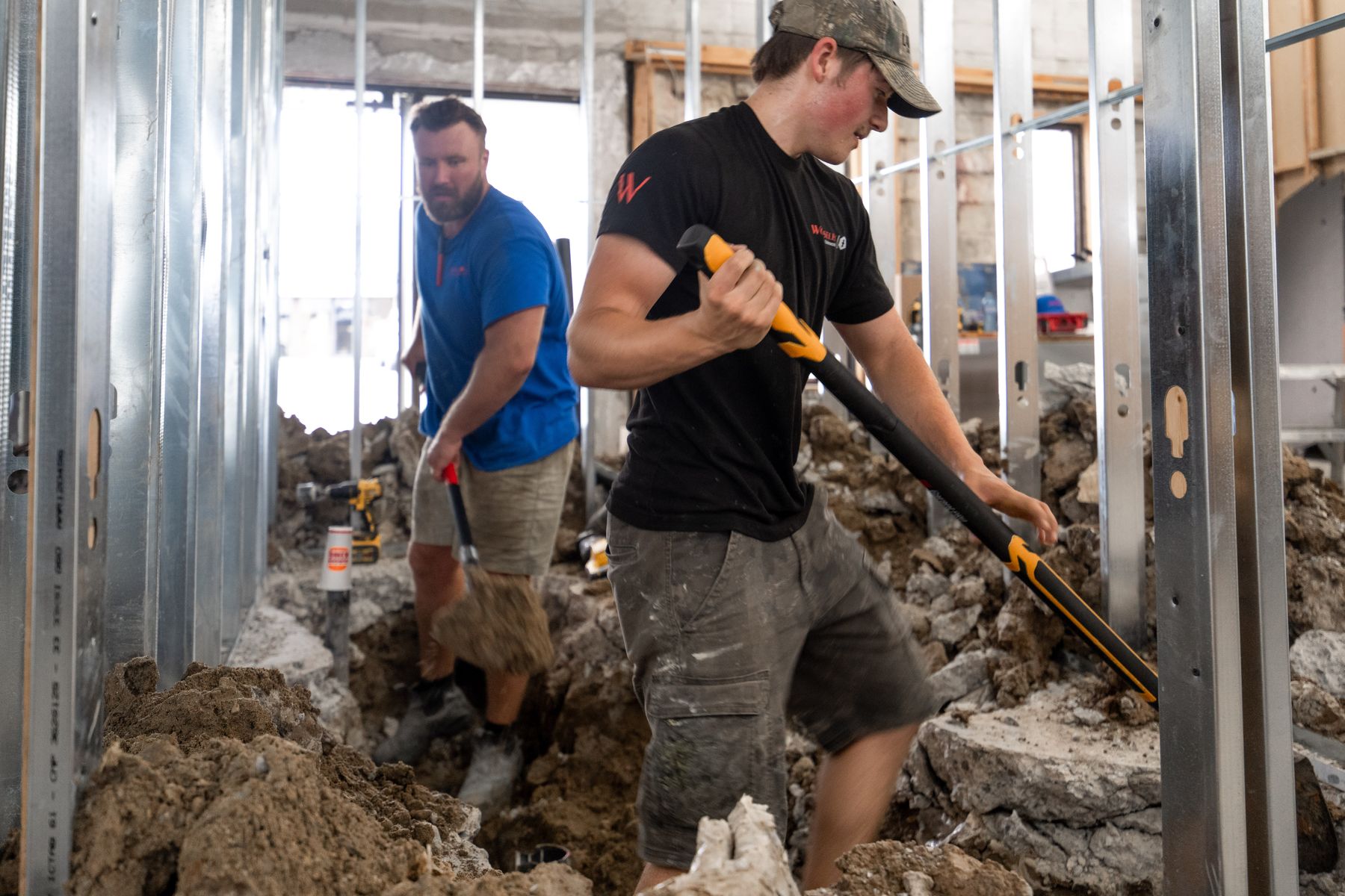 Davidson Plumbing crew on the job, photographed by Mike Mala