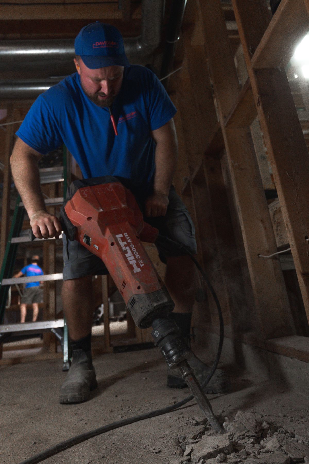 Davidson Plumbing crew on the job, photographed by Mike Mala