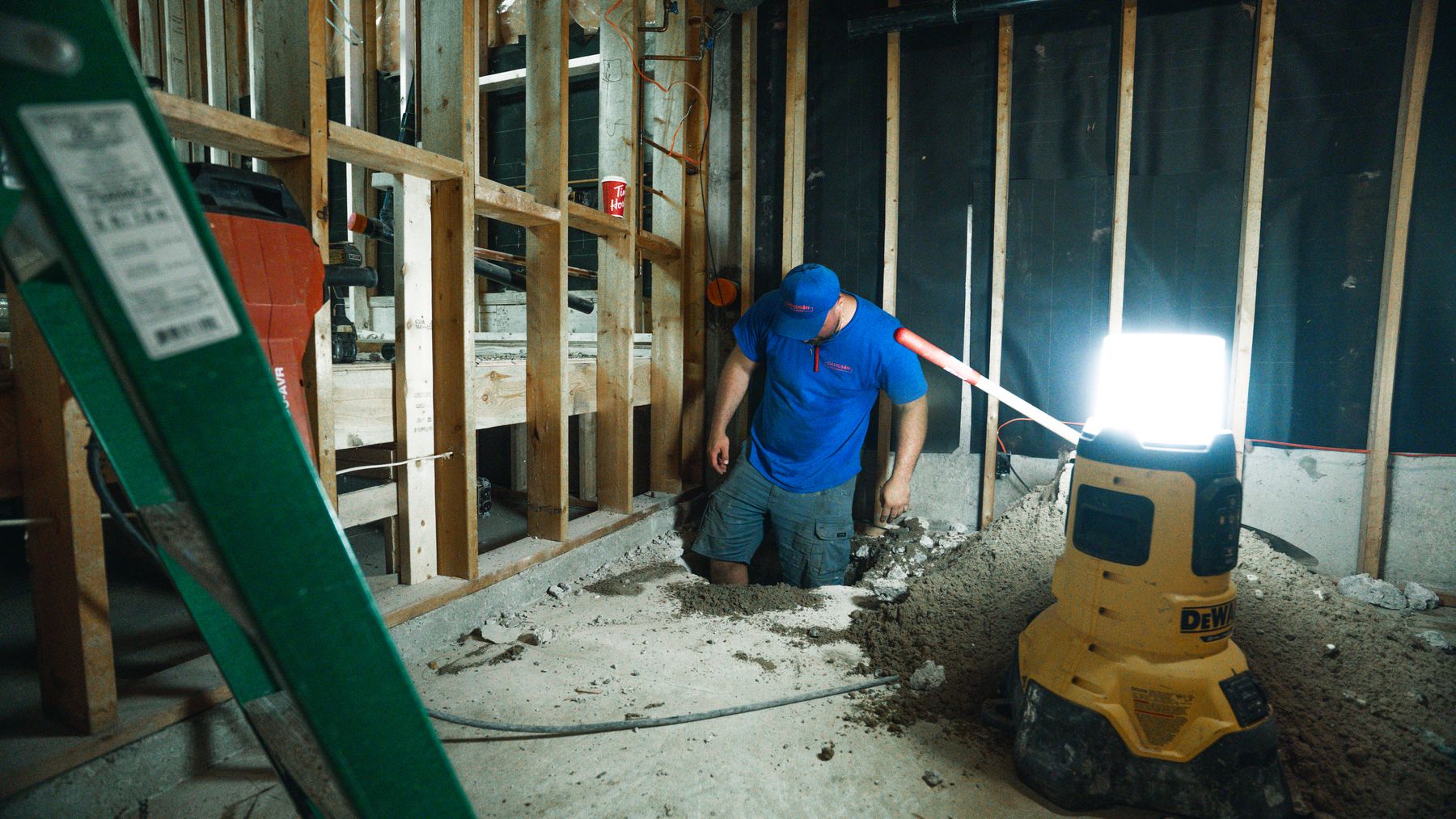 Davidson Plumbing crew on the job, photographed by Mike Mala