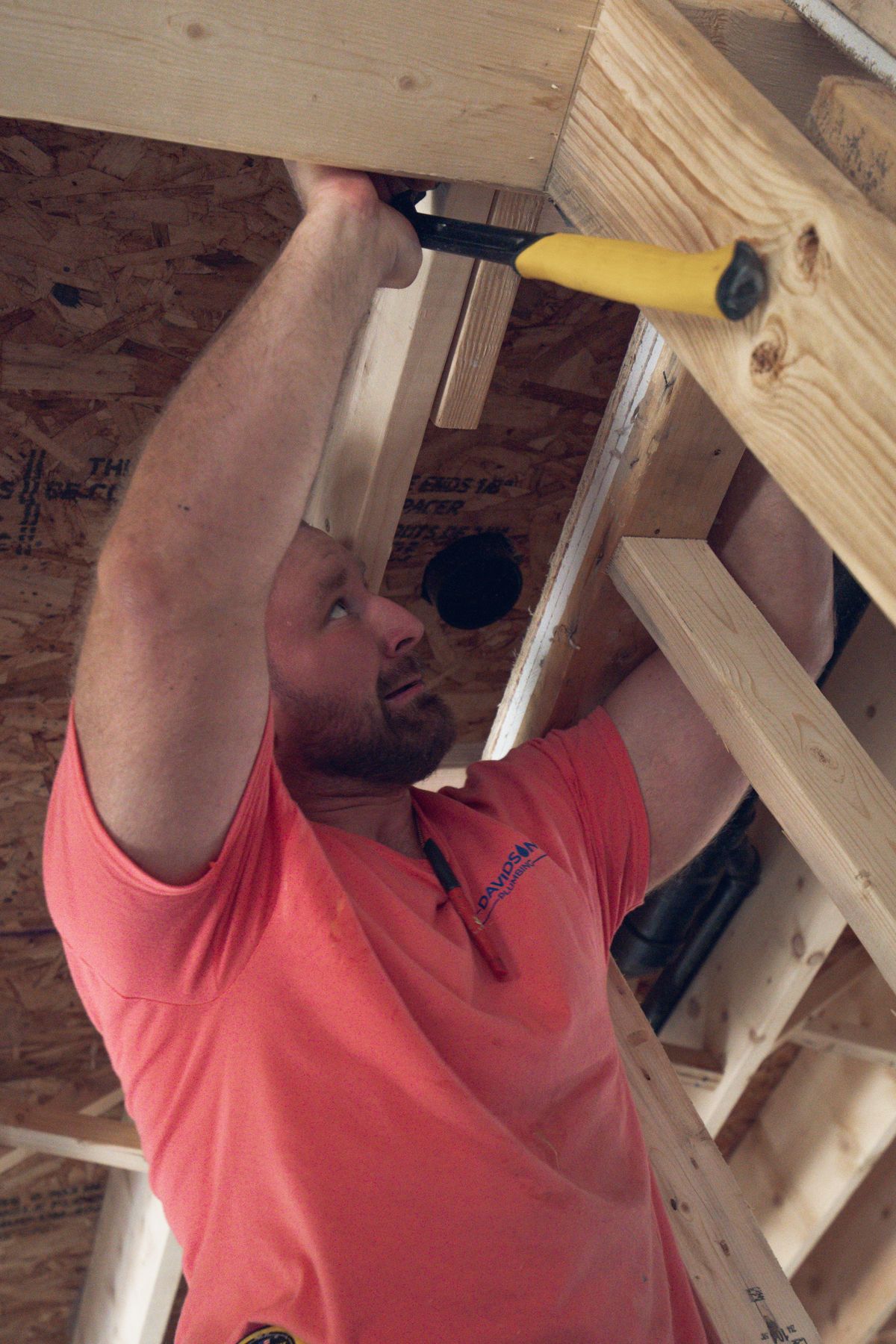 Davidson Plumbing crew on the job, photographed by Mike Mala