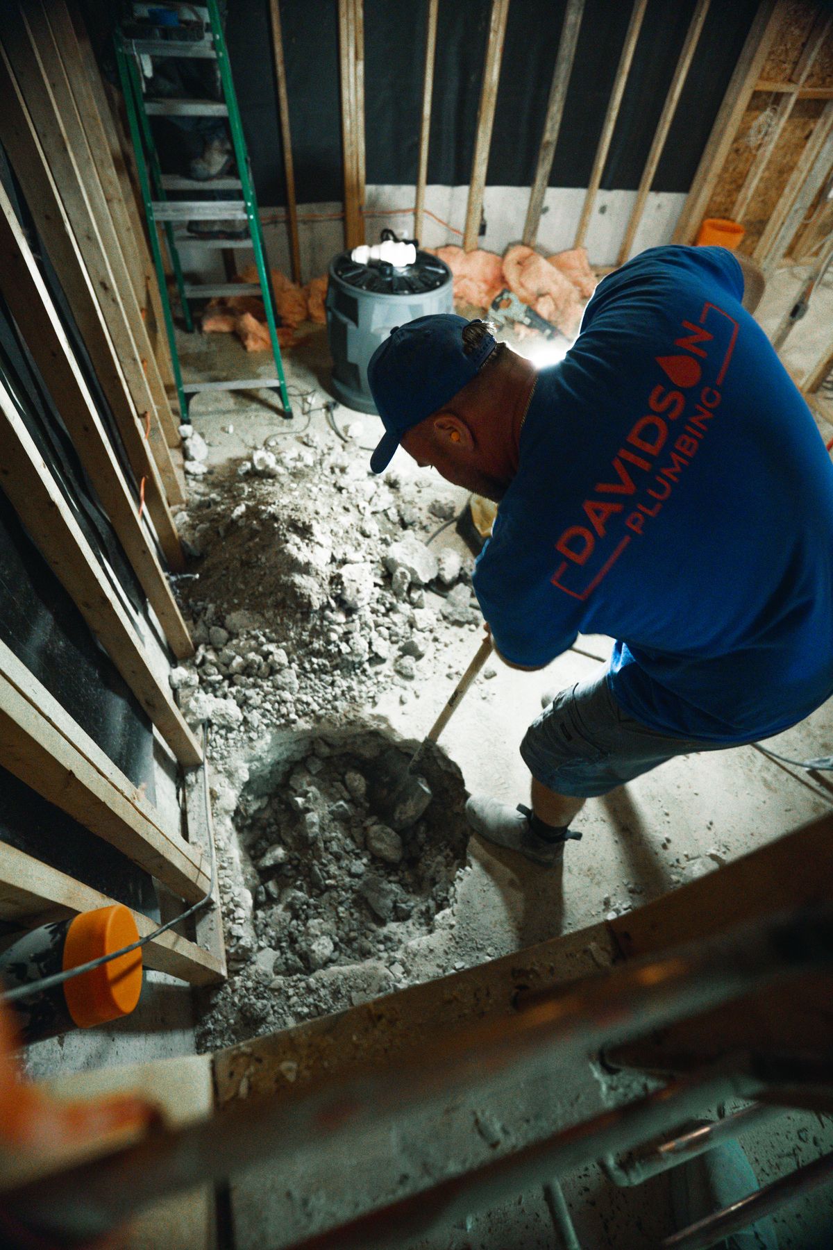 Davidson Plumbing crew on the job, photographed by Mike Mala