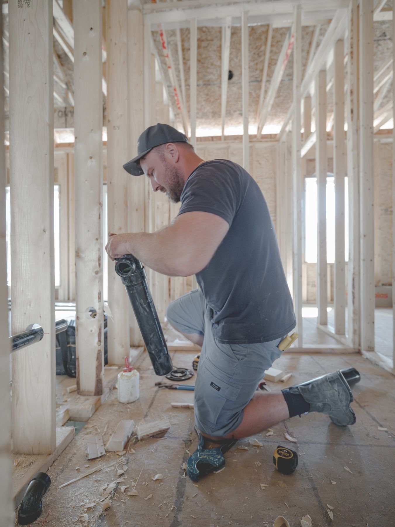 Davidson Plumbing crew on the job, photographed by Mike Mala